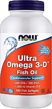 Жирні кислоти Omega 3-D - Now Foods Ultra Omega 3-D with Vitamin D-3 Fish Softgels — фото N1