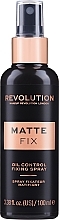 Духи, Парфюмерия, косметика Фиксатор макияжа - Makeup Revolution Matte Fix Oil Control Fixing Spray