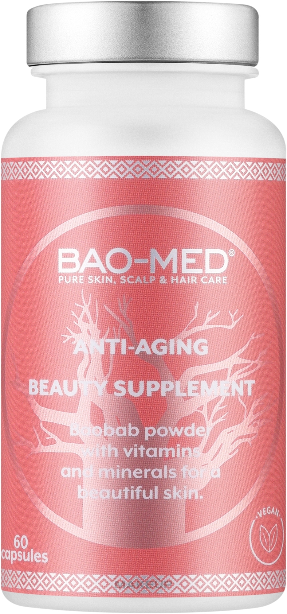 Пищевая добавка, антивозрастная, для красивой и здоровой кожи - Bao-Med Anti-Aging Beauty Supplement — фото 60шт