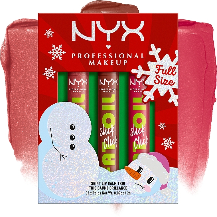 Набір для макияжа губ - NYX Professional Makeup Fat Oil Slick Click Shiny Lip Balm Trio (3xlipbalm/2g) — фото N3