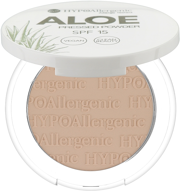 Пудра спресованная с защитой SPF15 - Bell Hypo Allergenic Aloe Pressed Powder SPF15