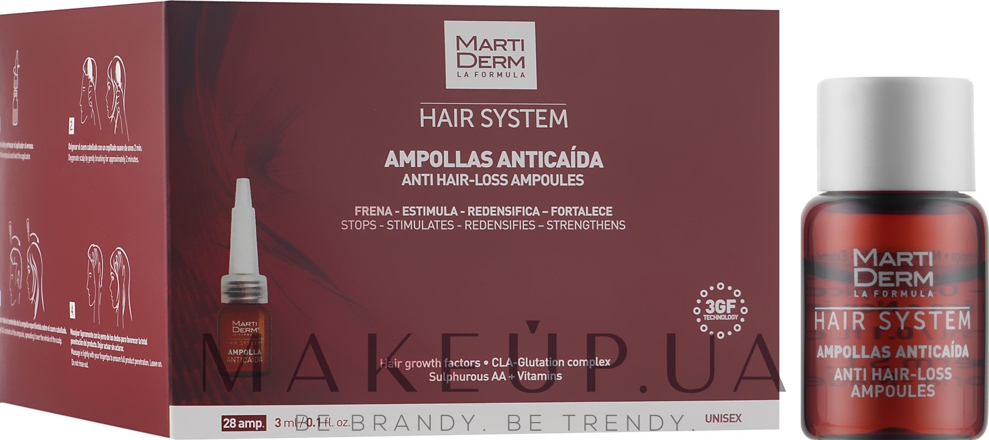 Ампули від випадання волосся - Martiderm Hair System Anti Hair-loss Ampoules — фото 28x3ml