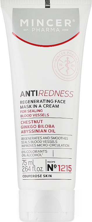 Регенерирующая крем-маска для лица №1215 - Mincer Pharma Anti Redness 1215 Cream-Mask — фото N1