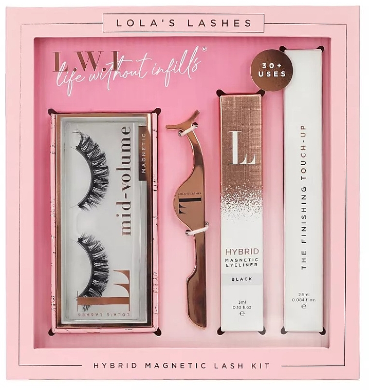 Набор - Lola's Lashes Icons Only Hybrid Magnetic Eyelash Kit (eyeliner/3ml + remover/2.5ml + eyelashes/2pcs + applicator) — фото N1