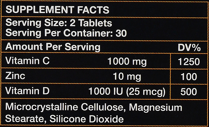 Дієтична добавка "Комплекс вітамінів C, D і цинк", таблетки - Nutraxin Vitals Vitamin Max — фото N4