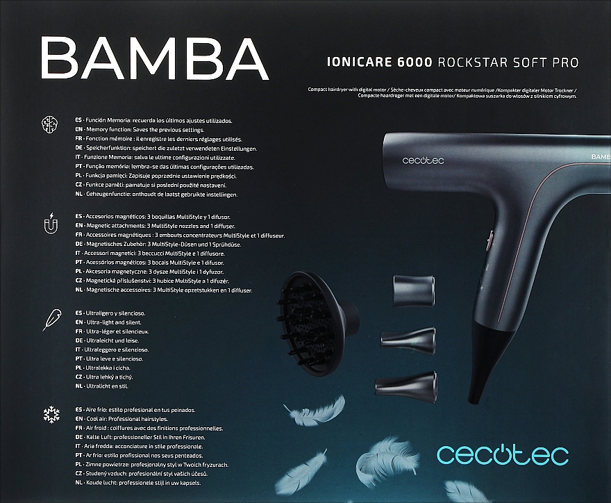 Фен для волос - Cecotec Bamba IoniCare 6000 RockStar Soft Pro  — фото N2