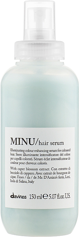 Несмываемая сыворотка для окрашенных волос - Davines Minu Illuminating Color Enhancing Hair Serum — фото N1