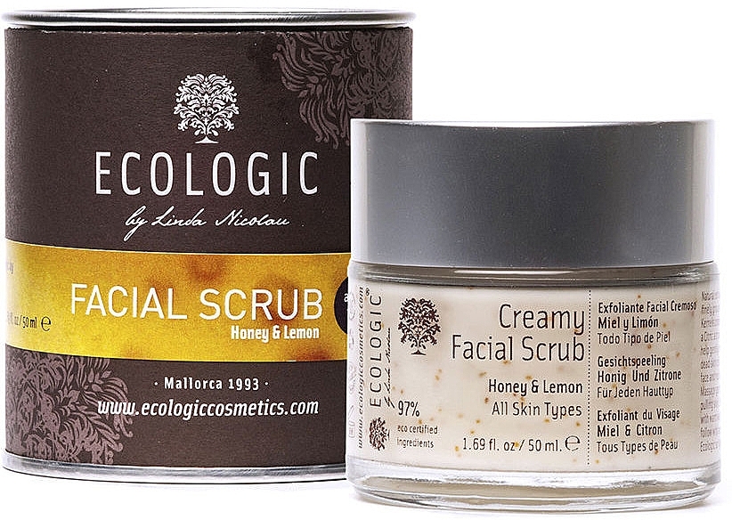 Кремовий скраб для обличчя "Мед і лимон" - Ecologic Cosmetics Creamy Facial Scrub — фото N1