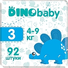 Підгузки дитячі 3 (4-9кг), 92 шт. - Dino Baby — фото N1