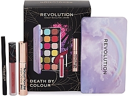 Набір - Makeup Revolution Death By Colour Set (mascara/12ml + eye/shadow/18x1.1g + lipstick/2.2g + eye/liner/1ml) — фото N3