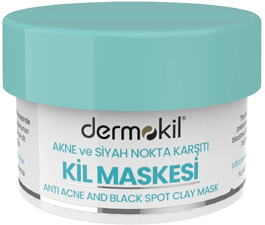 Глиняна маска для обличчя проти прищів і чорних цяток - Dermokil Anti-Acne And Black Spot Clay Mask — фото N1