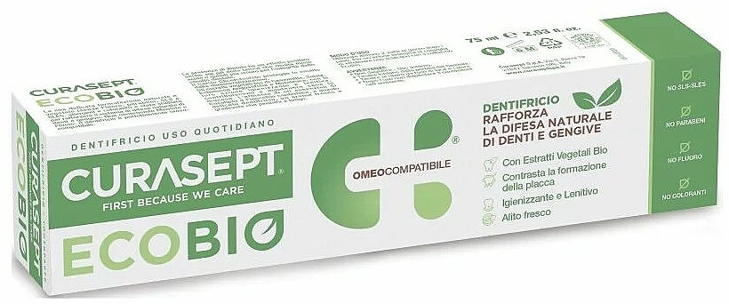 Натуральная зубная паста без фтора - Curaprox Curasept Ecobio Toothpaste — фото N2