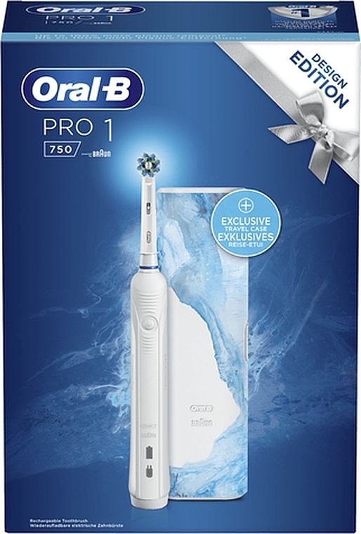 Электрическая зубная щетка, белая - Oral-B PRO1 750 White — фото N1