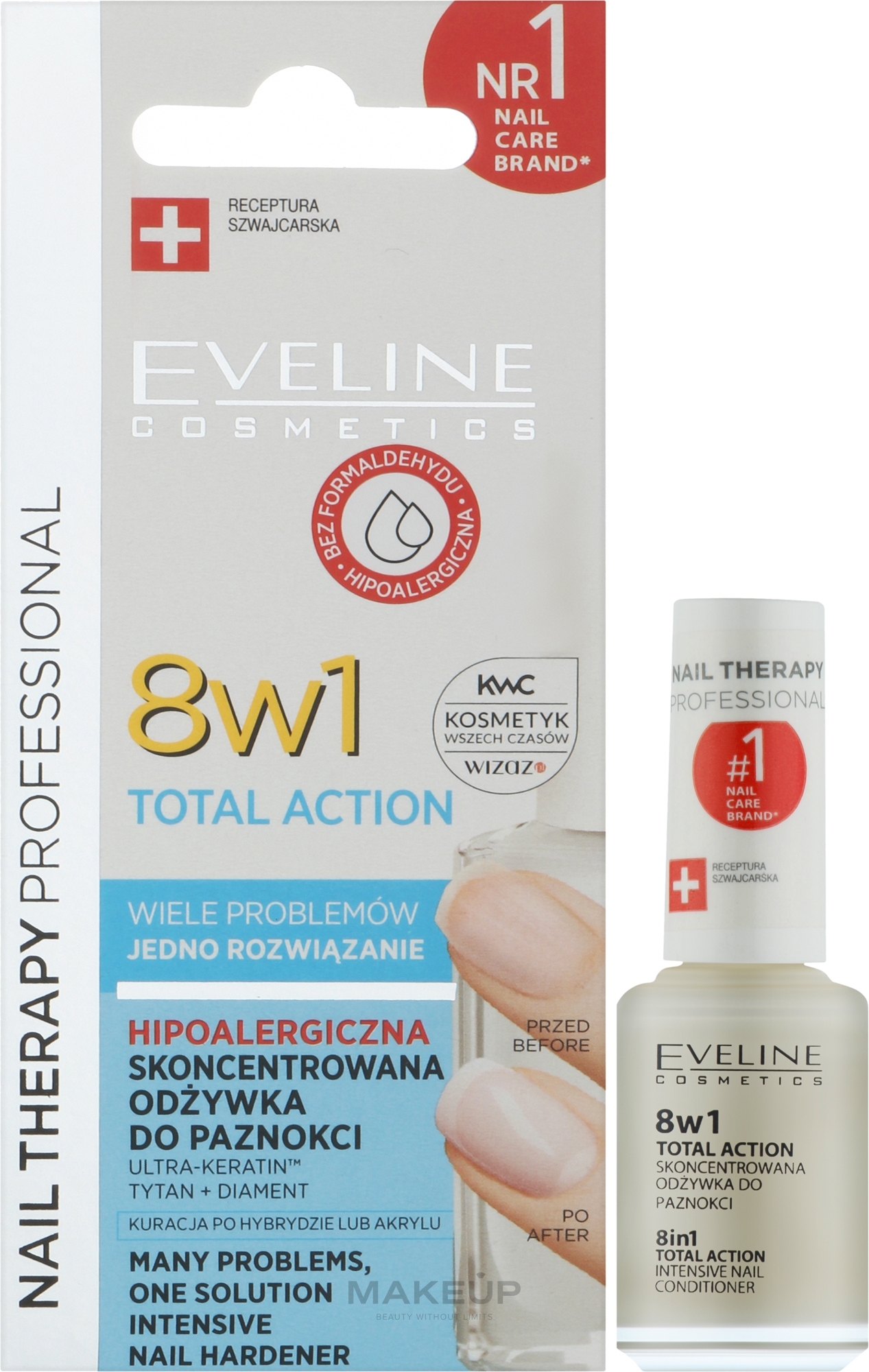 Засіб для відновлення нігтів 8 в 1 - Eveline Cosmetics Nail Therapy Total Action 8 in 1 — фото 12ml
