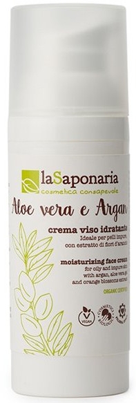 Крем для лица увлажняющий "Алоэ вера и Аргана" - La Saponaria Aloe Vera & Argan Moisturizing Face Cream
