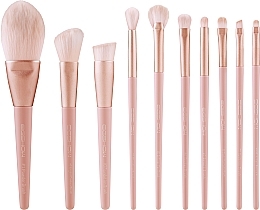 Набор кистей для макияжа, 10 шт - Eigshow Morandi Series Coral Vegan Brush Set — фото N1