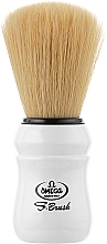 Помазок для гоління з поліестера, білий - Omega S-Brush Fiber Shaving Brush — фото N1