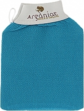 Варежка для хамама, натурального пилинга и массажа, голубая - Arganiae Spa Exfoliating Mitt — фото N1