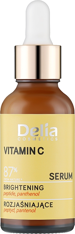 Освітлювальна сироватка для обличчя, шиї та зони декольте, з вітаміном С - Delia Vitamin C Serum
