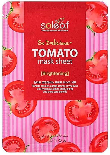 Тканинна маска - Soleaf So Delicious Tomato Mask Sheet — фото N1