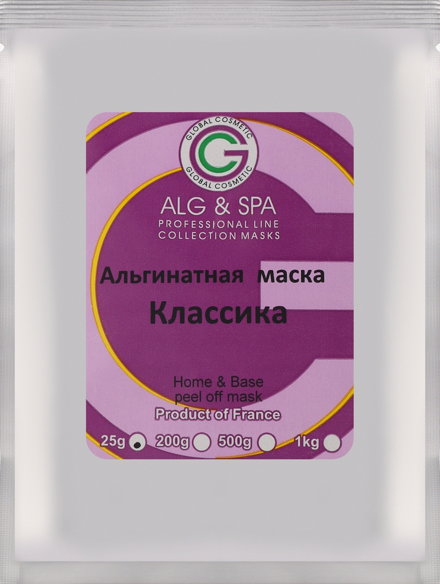 Альгінатна маска "Класика" - ALG & SPA Professional Line Collection Masks Home & Base Peel Off Mask — фото 25g