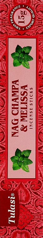 Пахощі "Наг чампа і меліса" - Tulasi Nag Champa & Melissa Incense Sticks — фото N1