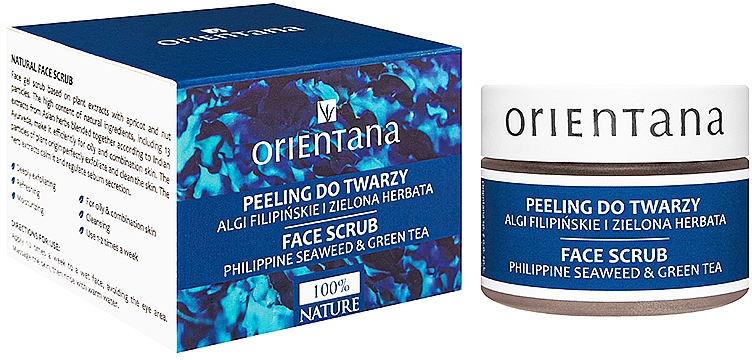 Гелевий пілінг для обличчя - Orientana Natural Gel Face Scrub Philippine Seaweed & Green Tea