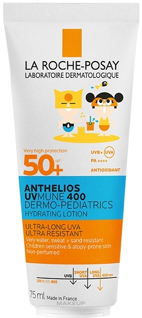 Детский солнцезащитный лосьон для лица и тела SPF50+ - La Roche-Posay Anthelios UV Mune 400 Lotion — фото 75ml