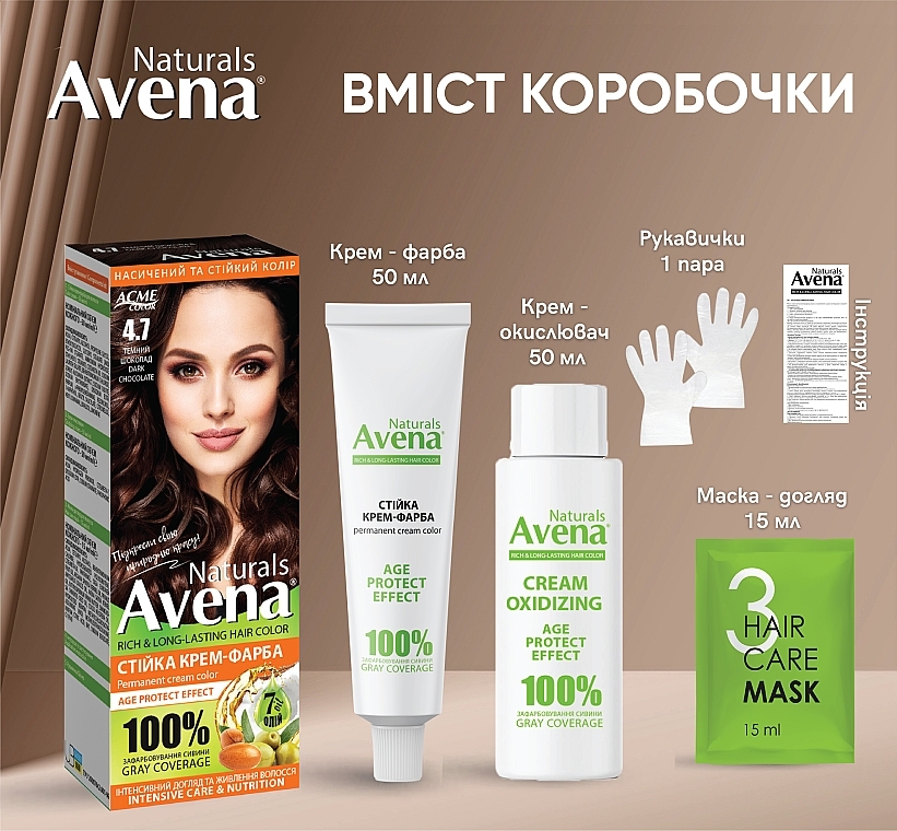 УЦІНКА Стійка крем-фарба для волосся - Acme Color Avena Naturals * — фото N3