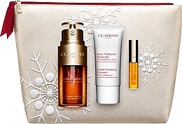 Духи, Парфюмерия, косметика Набор - Clarins Double Serum Edit Collection (serum/30ml + cleansing/30ml + lip/oil/2.8ml)