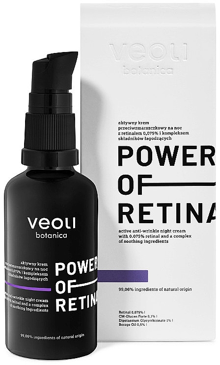 Ночной крем для лица против морщин - Veoli Botanica Power Of Retinal Active Anti-Wrinkle Night Cream — фото N1