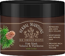 Маска для об'єму та зміцнення волоcся з кедром - Herbal Traditions Volume & Thickness Hair Mask — фото N1