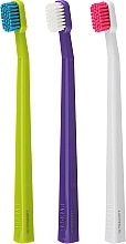Набір зубних щіток "X", ультрам'які, салатово-блакитна + біло-рожева + фіолетово-біла - Spokar X — фото N2