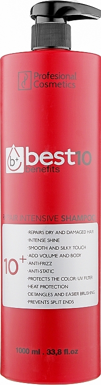 УЦЕНКА Шампунь для интенсивного восстановления волос - Profesional Cosmetics Best 10 Intensive Repair Shampoo * — фото N3