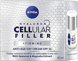 Денний крем із гіалуроновою кислотою - NIVEA Hyaluron Cellular Filler Firming Anti-Age Day Cream SPF 15 — фото N3