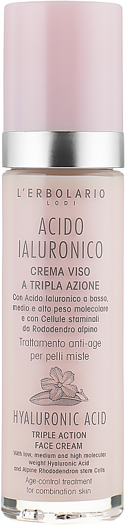 Крем с гиалуроновой кислотой для комбинированной кожи лица - L'Erbolario Acido Ialuronico Crema Viso a Tripla Azione — фото N1