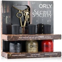 Духи, Парфюмерия, косметика Набор лаков для ногтей - Orly Secret Society Gift Set with Lock & Key Necklace (nail/3х18ml + Lock & Key Necklace)