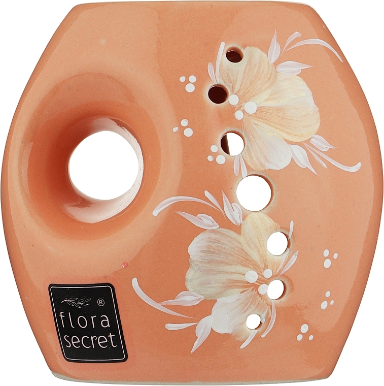 Аромалампа "Ирис", светло-оранжевая с цветами - Flora Secret