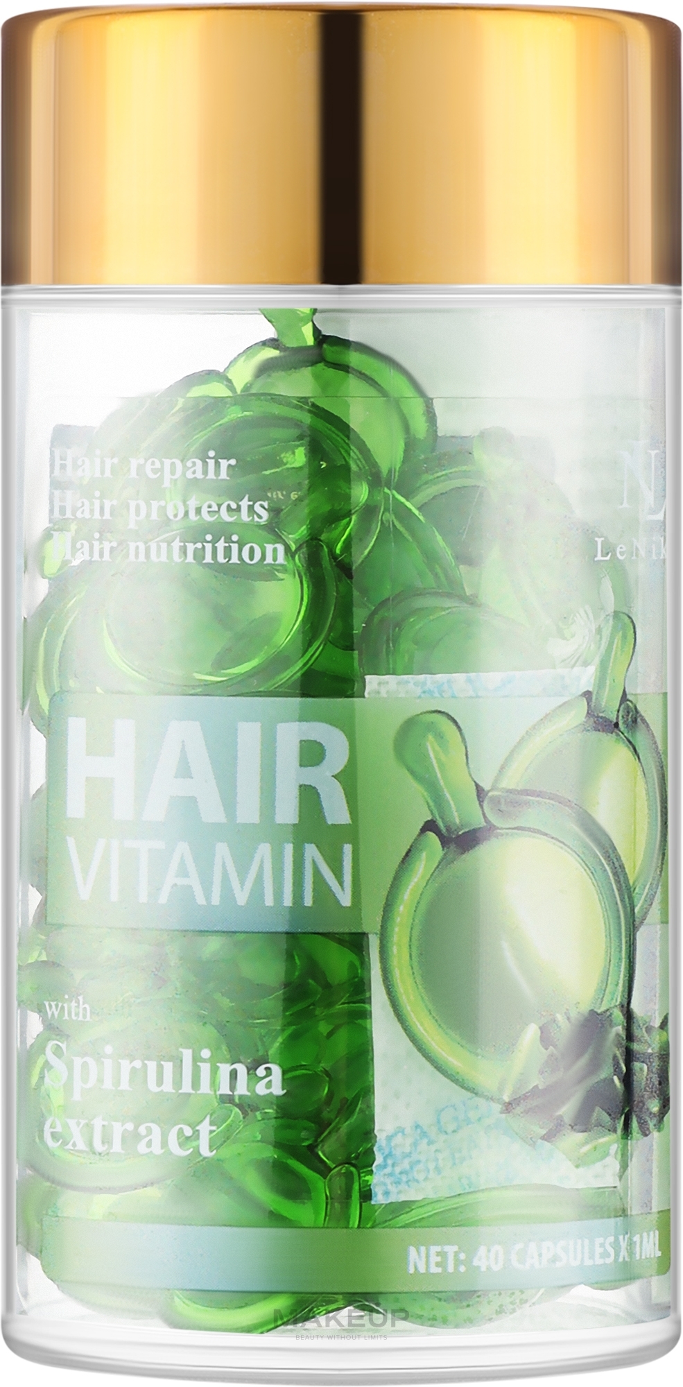 Вітаміни для волосся з екстрактом Спіруліни - LeNika — фото 40x1ml