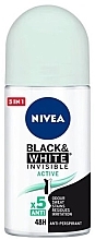 Духи, Парфюмерия, косметика Дезодорант-антиперспирант шариковый - NIVEA Black & White Invisible Active Deodorant Roll On