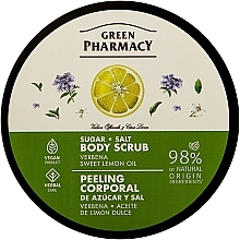 Парфумерія, косметика Цукрово-сольовий скраб для тіла "Вербена та олія солодкого лимону" - Зелена Аптека