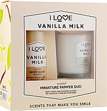 Парфумерія, косметика Набір - I Love Vanilla Milk (candle/50g + b/wash/100ml)