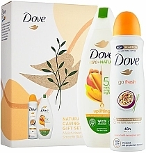 Набор - Dove Naturally Caring Gift Set (sh/gel/250ml + deo/spray/150ml) — фото N1