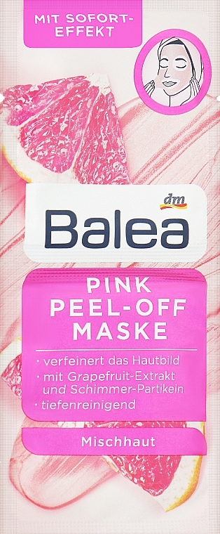 ПОДАРУНОК! Маска для обличчя з екстрактом грейпфрута - Balea Pink Peel-Off — фото N1