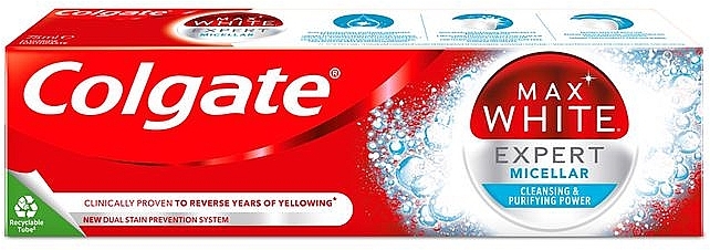 Зубна паста відбілювальна - Colgate Max White Expert Micellar — фото N2