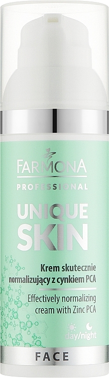Нормалізувальний крем для обличчя - Farmona Professional Unique Skin Effectively Normalizing Cream With Zinc PCA — фото N1