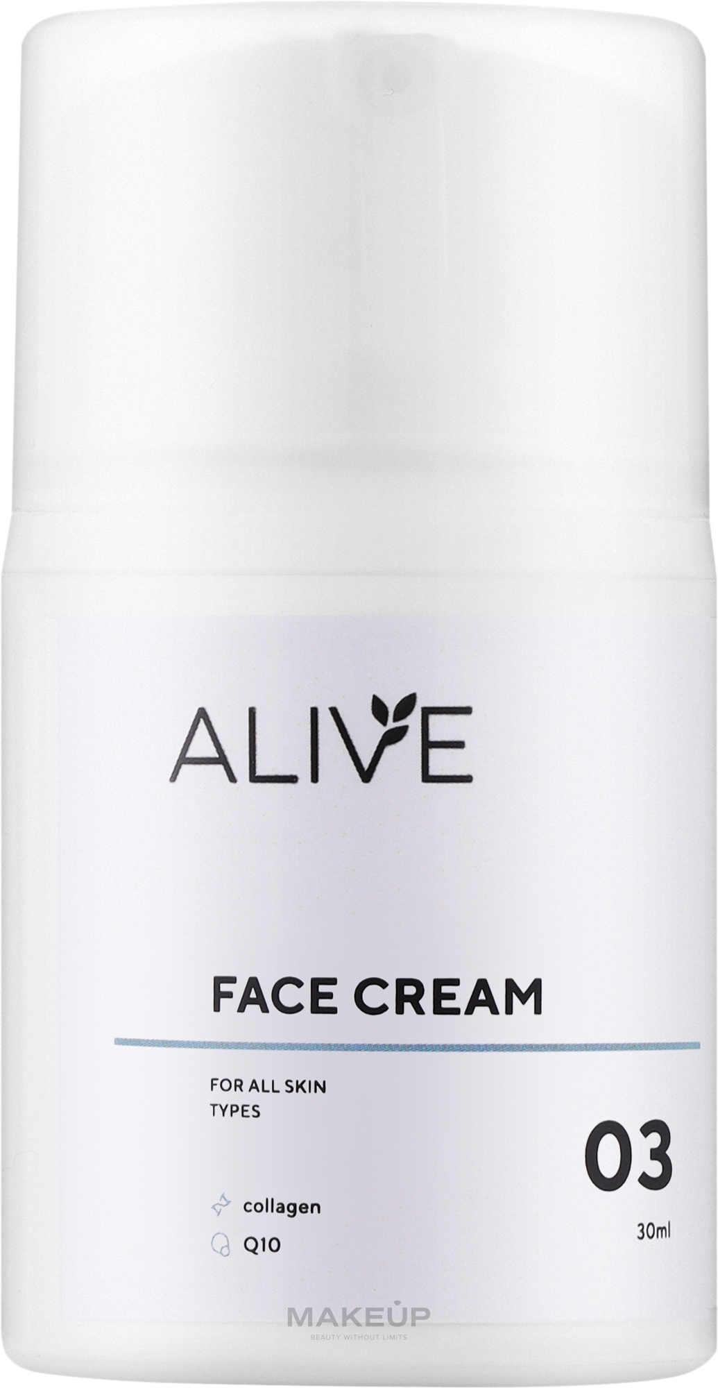 Крем для всіх типів шкіри для боротьби зі зморшками та їх профілактики - ALIVE Cosmetics Face Cream 03 — фото 30ml