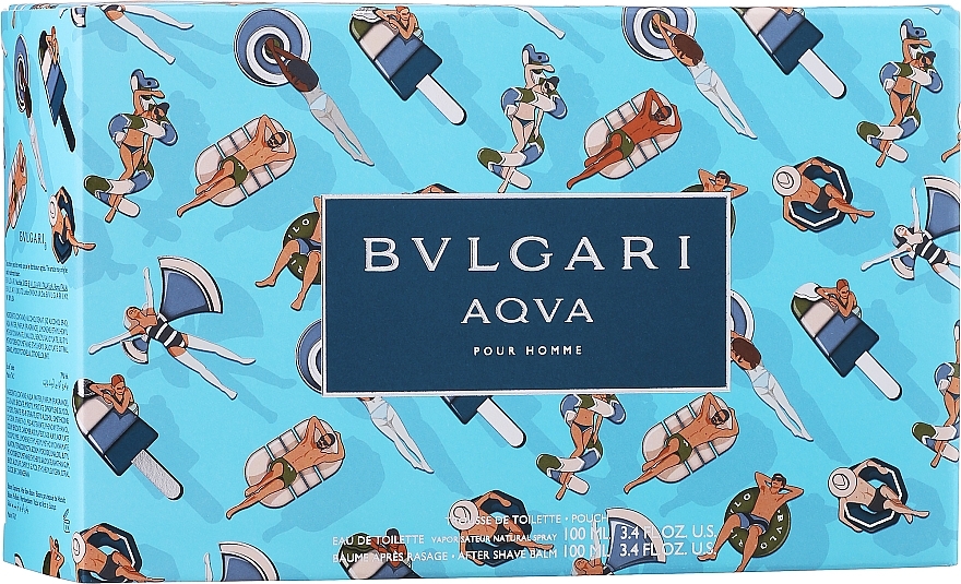 Bvlgari Aqva Pour Homme - Набір (edt/100ml + ash/balm/100ml + bag) — фото N1