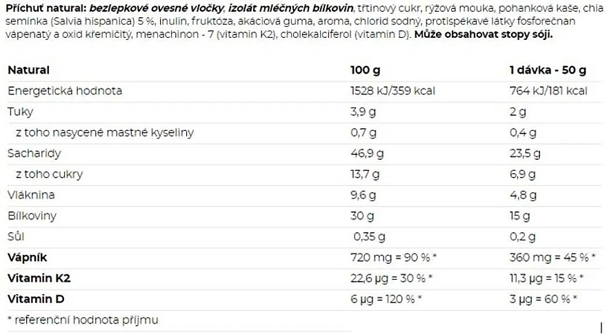 Протеиновая каша "Natural" - Nutrend 30% Protein Porridge — фото N3