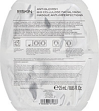 Заспокійлива двосегментна маска для обличчя - 111Skin Anti Blemish Bio Cellulose Facial Mask — фото N2